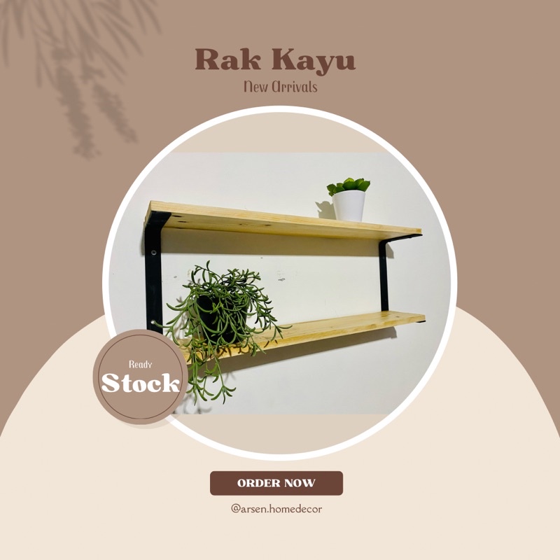 Ambalan / Ambalan dinding / Rak tempel / Rak kayu / Rak dinding / Rak dapur