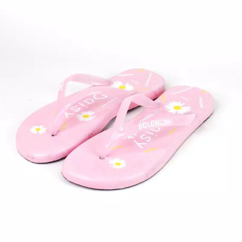 MONSOON - D5113 Sandal Jepit Murah / Sandal Jepit Motif Bunga Daisy / Sandal Jepit Wanita