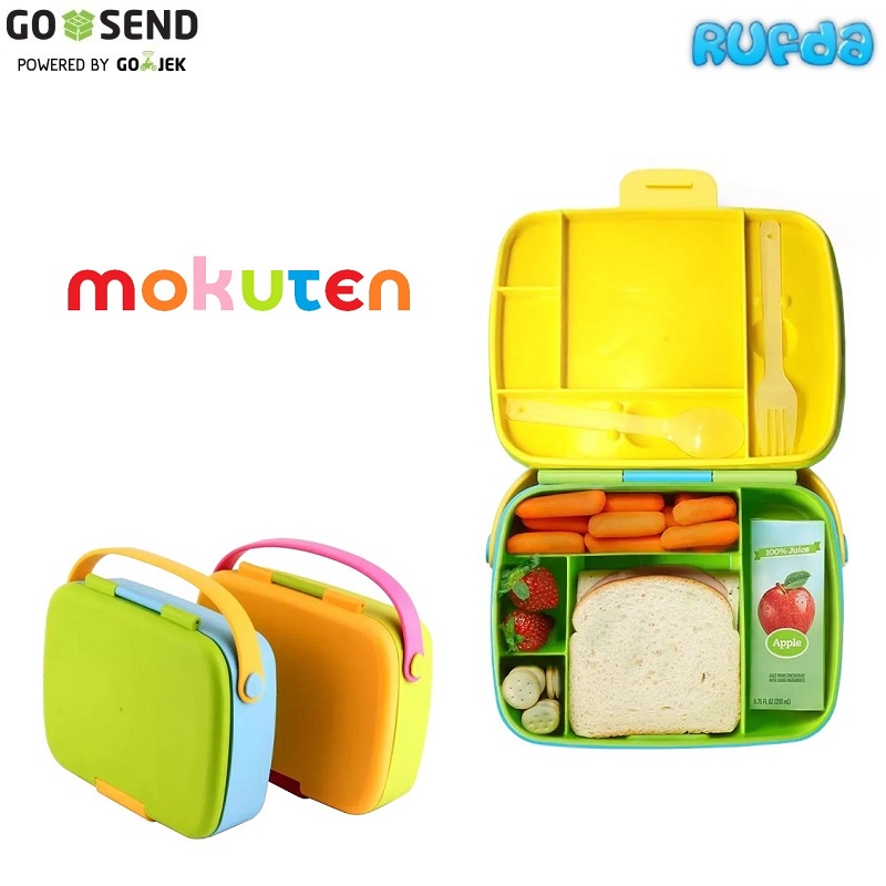 Mokuten Lunchbox Kotak Bekal Makan Anak Fun Colorful Leakproof Lunch Box