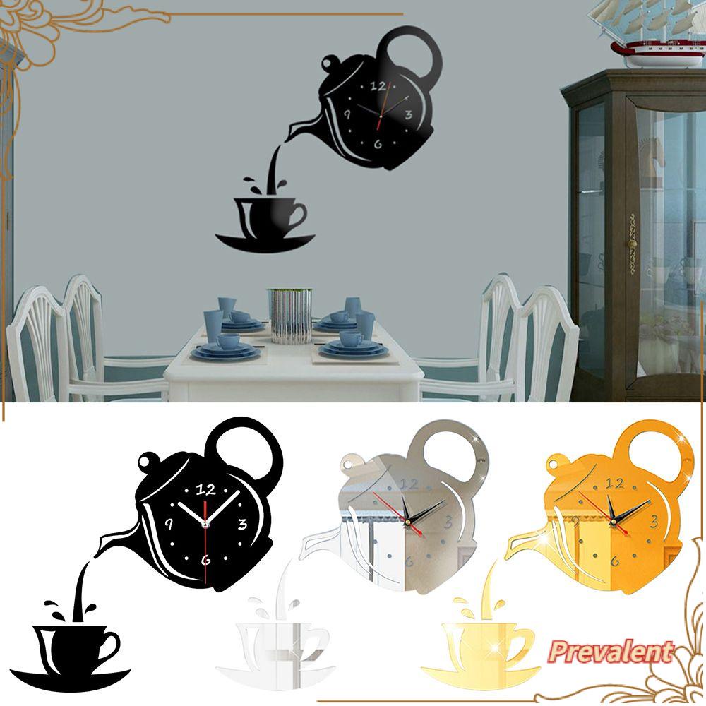 Preva Jam Dinding DIY 3D Gaya Modern Akrilik Aksesoris Perekat Diri Stiker Kuarsa Senyap