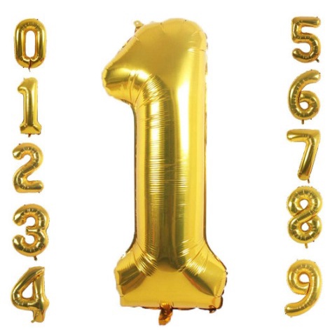 Balon Angka Foil Gold Jumbo besar 80cm Balloon Birthday Party Pesta Ulang Tahun Angka Number Ballon Murah