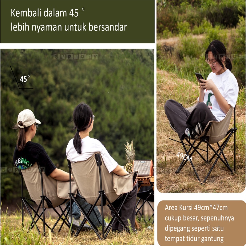 Kursi Lipat Kursi Camping Kursi lipat outdoor folding chair portable SUPHOMY