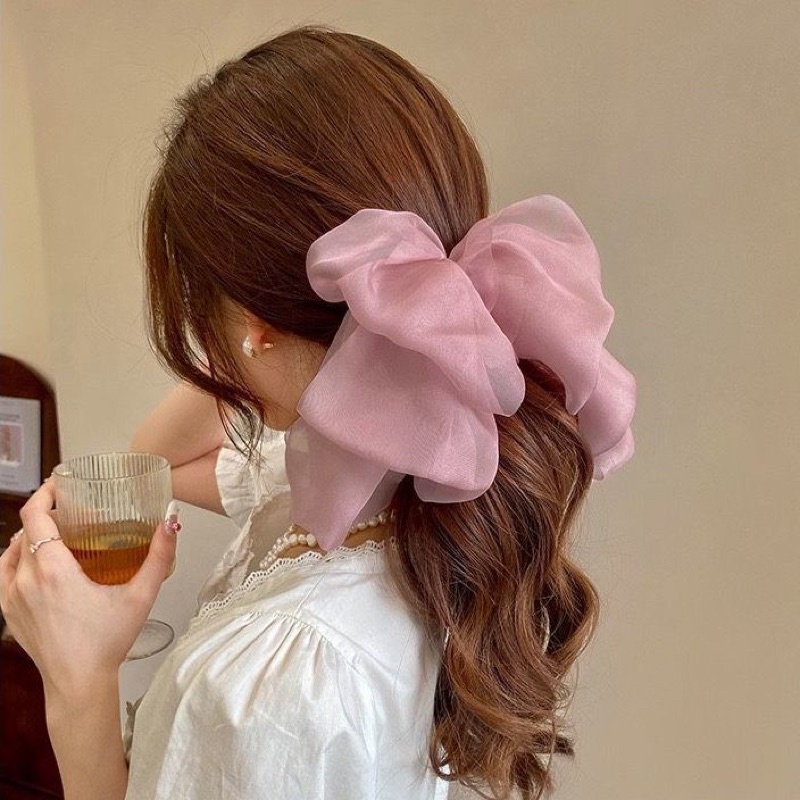 Delunashop Simple Yumna Korean Big Ribbon Claw / Jepitan Rambut Pita Besar / Pita Jumbo Jepit Rambut Korea