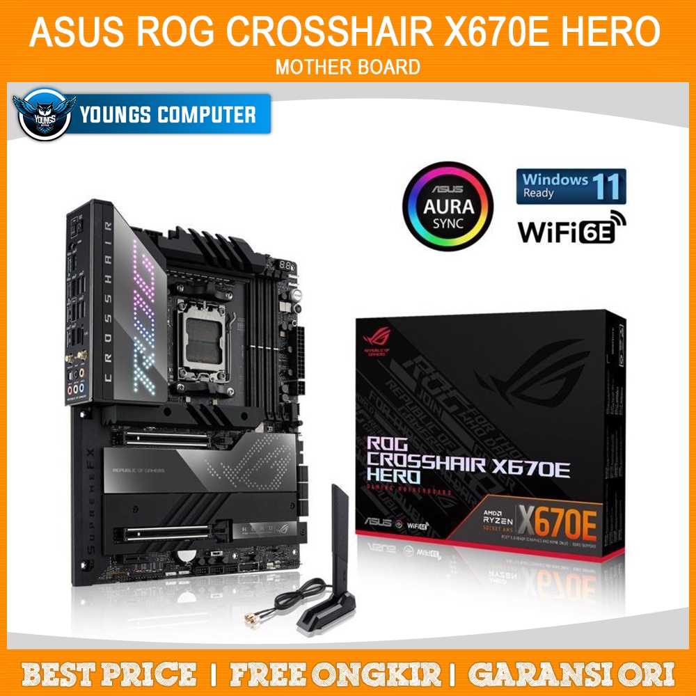 ASUS ROG CROSSHAIR X670E HERO | Motherboard AMD X670 DDR5 AM5 Ryzen