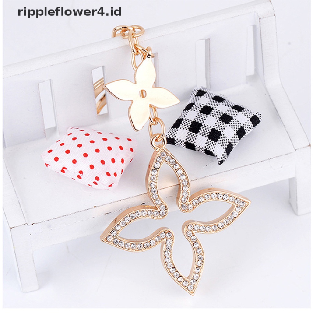 {rippleflower4.id} Korea Kreatif Semanggi Gantungan Kunci Mobil Liontin fashion Liontin Tas Cantik Halus~