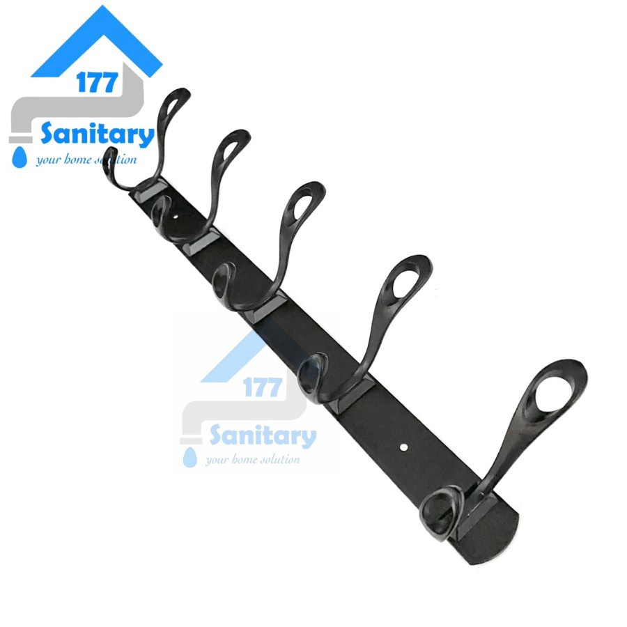 Hook Gantungan Baju 5 Kait Gede Hitam Murah X01B Kapstok Cantolan Baju Cloth Hanger 5 Hook Stainless BLack