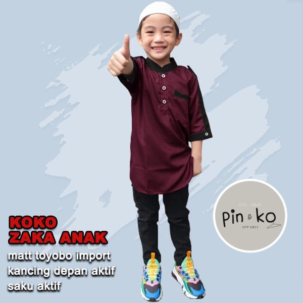 PIK - Koko Zaka Anak (4 ukuran) 4-11 Tahun/ Baju Koko Anak/ Koko Zaka Anak Toyobo