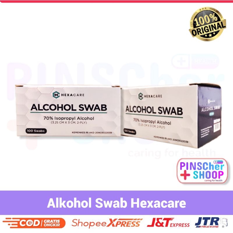 Alkohol Swab Hexacare Tissue Alkohol 2 Ply isi 100 Pcs