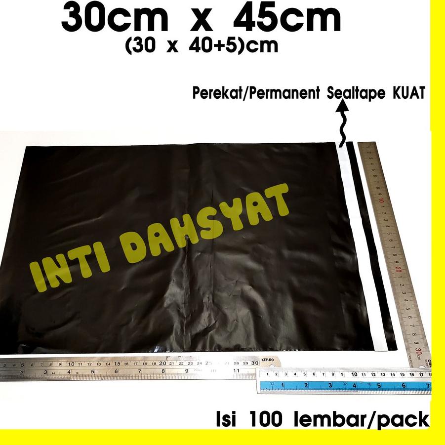 

♥@♥ POLYMAILER HITAM GLOSSY 30x45 Isi +/-100lembar Plastik Kurir Kemasan Toko Online MURAH Ukuran 30x40 + 5