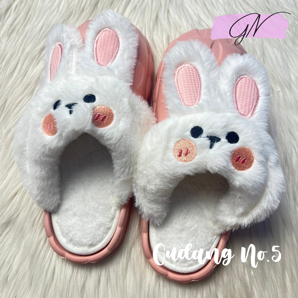 GN-8826-A Sandal Selop Jelly Wanita Model Rabbit Sandal Tidur Empuk Import PCU