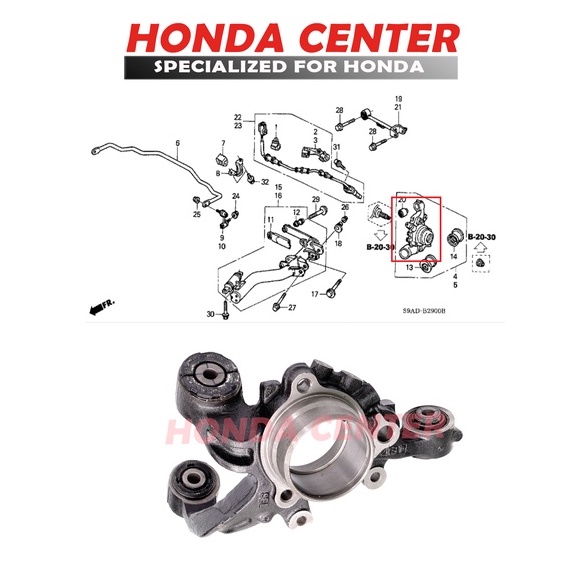 knakel knuckle arm belakang kiri mobil honda crv rd gen2 2002 2003 2004 2005 2006