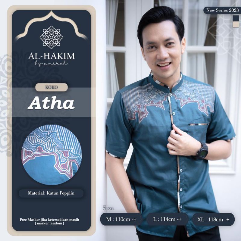 KOKO ATHA ORI AL HAKIM BY AMIROH • Baju Koko Lengan Pendek