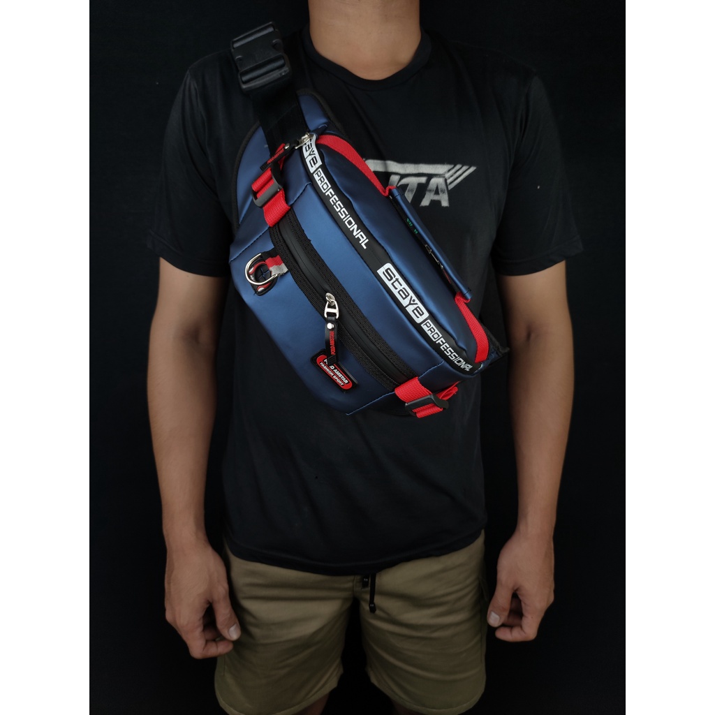 Tas Pria Tas Pinggang Anti Air Original Polo Amstar Waterproof Waistbag Tas Selempang Bahu