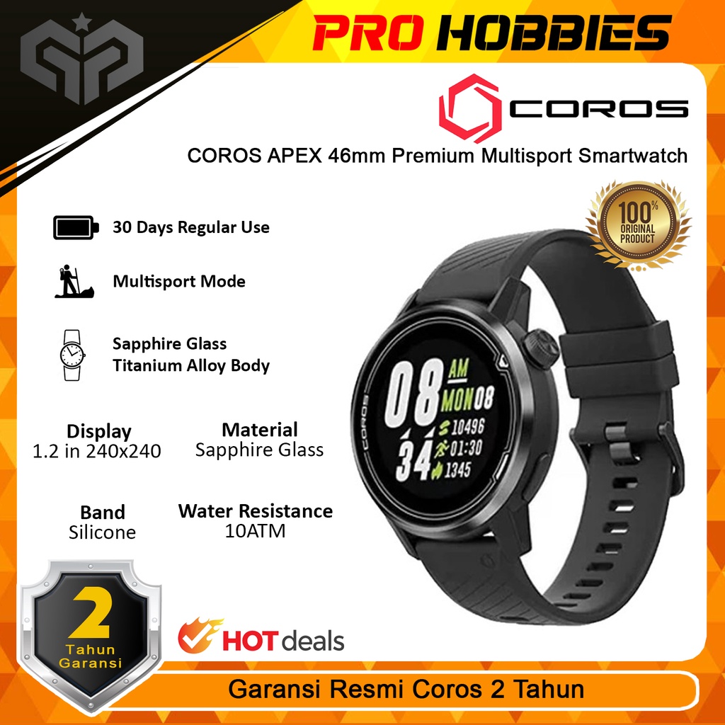 Jam Tangan COROS APEX 46mm Premium Multisport Smartwatch Coros