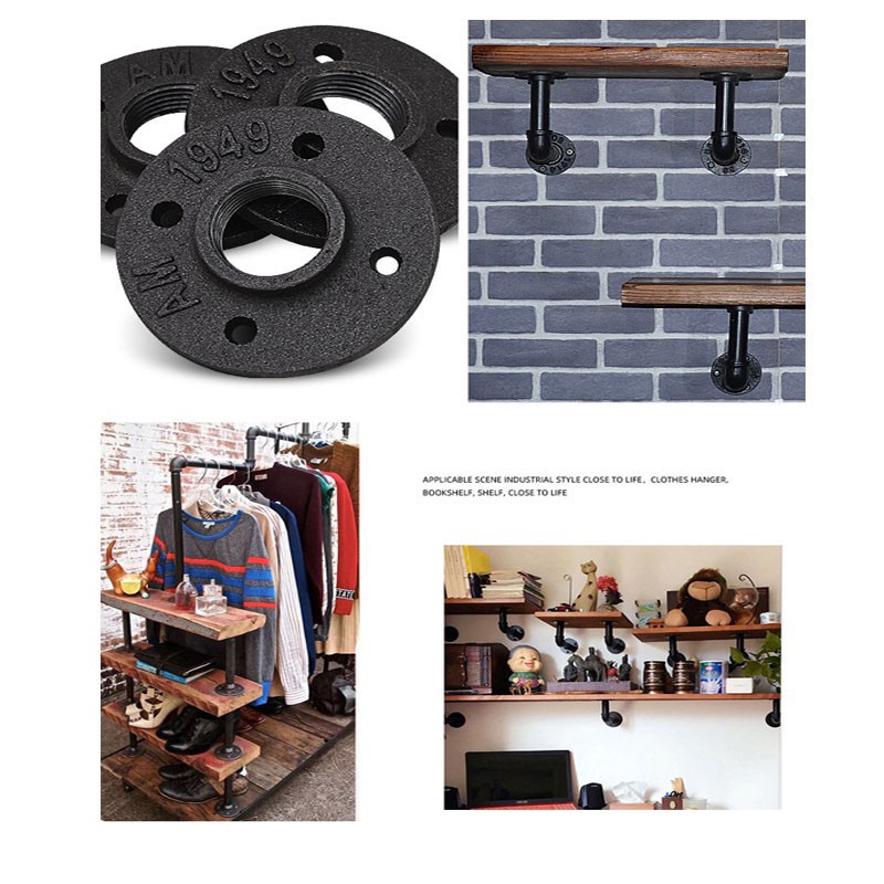 Flange Drat Fitting Floor Flange Besi Pipa Threaded Dinding Lantai Antik 1/2inch 3/4inch