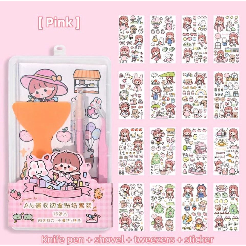 jm Scrapbook Stiker Tool Set 19 pcs Scrap book stiker / Set Alat Stiker Tangan isi 19 pcs