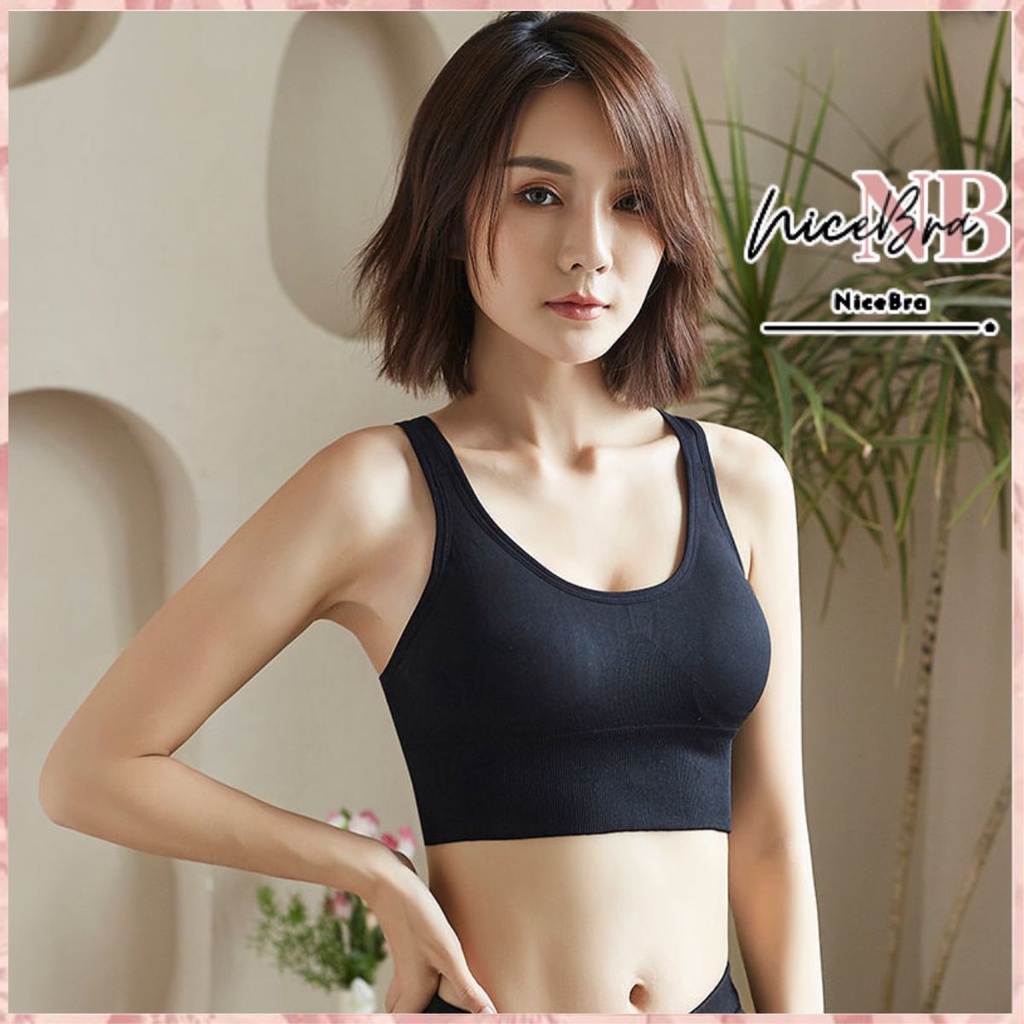 Nicebra Bh Sport Bra Gym Bra Olahraga Push Up Wanita Tanpa Kawat Elastis Import 1124