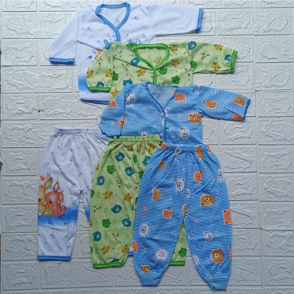 12 Pcs Paket baju bayi baru lahir newborn setelan baju bayi lengan pendek setelan baju bayi lengan panjang celana panjang piyama bayi baju tidur