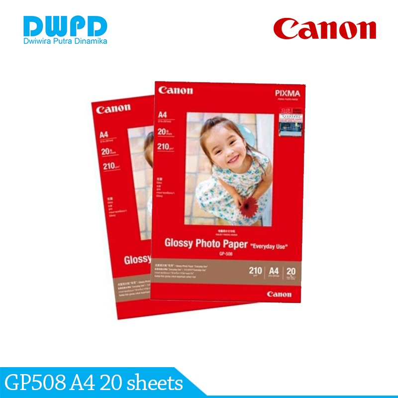 Jual Canon Glossy Photo Paper GP508 A4 20 sheets Shopee Indonesia