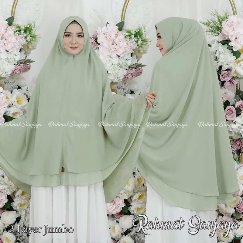 KHIMAR SYARI 2 LAYAR JUMBO BAHAN CERUTY BEBY DOLL PREMIUM IMPORT MODEL 2 LAYER JUMBO PET ANTEM