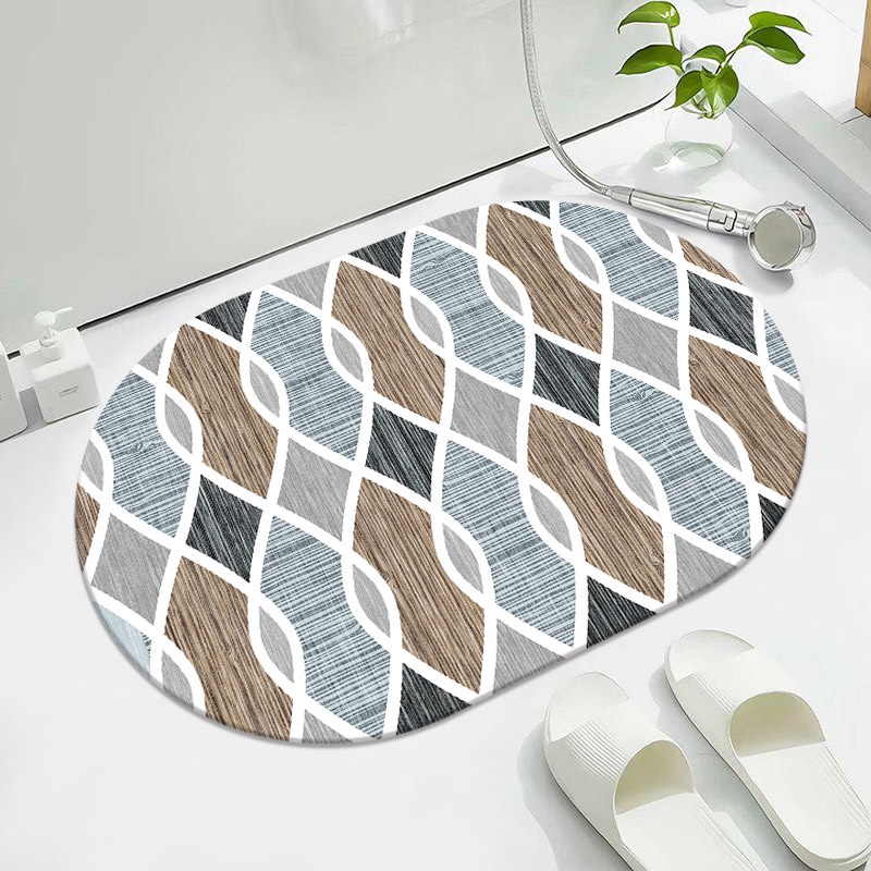 ETFELICEL Velvet Mat / Keset Lantai Kaki Bludru Halus Anti Selip Pintu Kamar Mandi