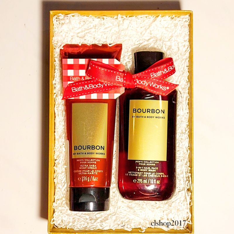 BBW MEN BOURBON GIFT SET PAKET BATH &amp; BODY WORKS