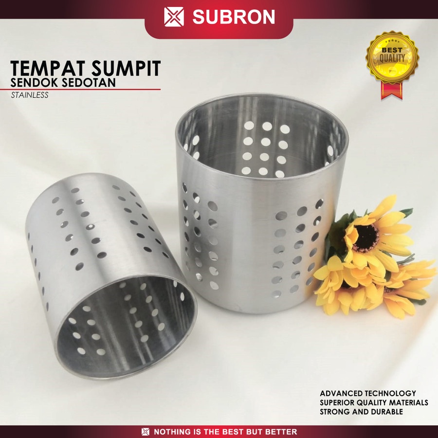 Tempat Sumpit Sendok Sedotan Stainless Steel Restoran - SUBRON