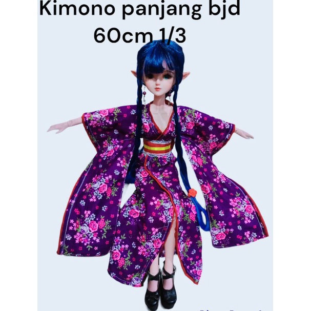 Kimono Panjang Boneka Bjd 60cm 1/3
