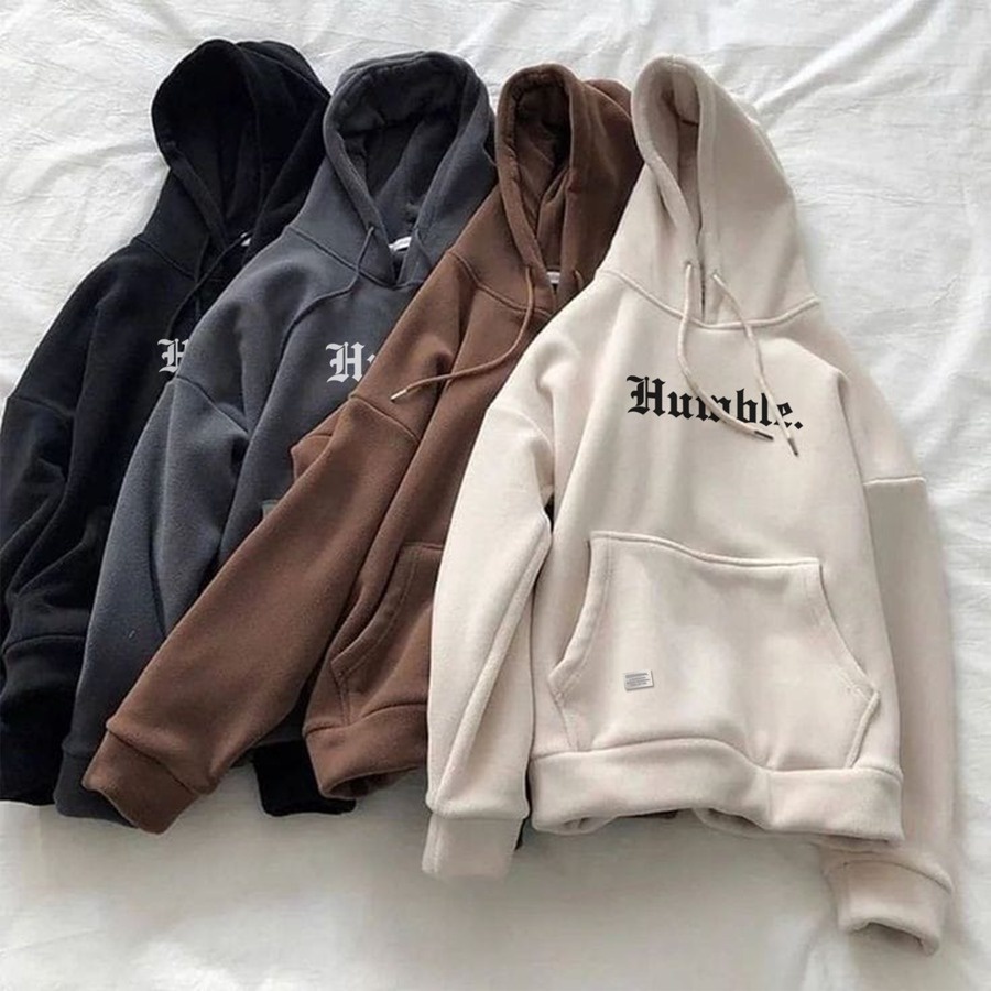 Parisdivarious Sweater Hoodie Jemper Humble Bahan Fleece Size S - XXL (Pria &amp; Wanita)