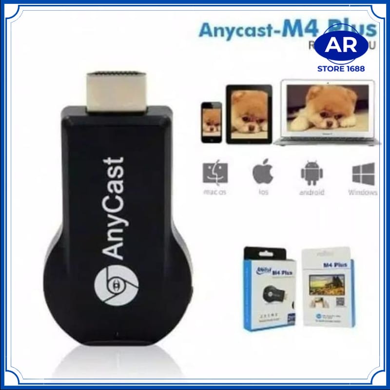 M4 PLUS AnyCast Hdmi Dongle WIRELESS / Wifi DISPLAY mirroring layar hp / laptop / proyektor / tv 4.7 49 Penilaian 124 T