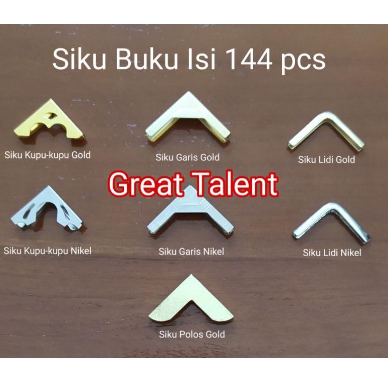 

[X-H8H][☎] 144 pcs Siku Buku - Siku Yasin - Siku Map Raport - Gold Emas Nikel Silver - Kupu-kupu - Lidi - Garis berkualitas