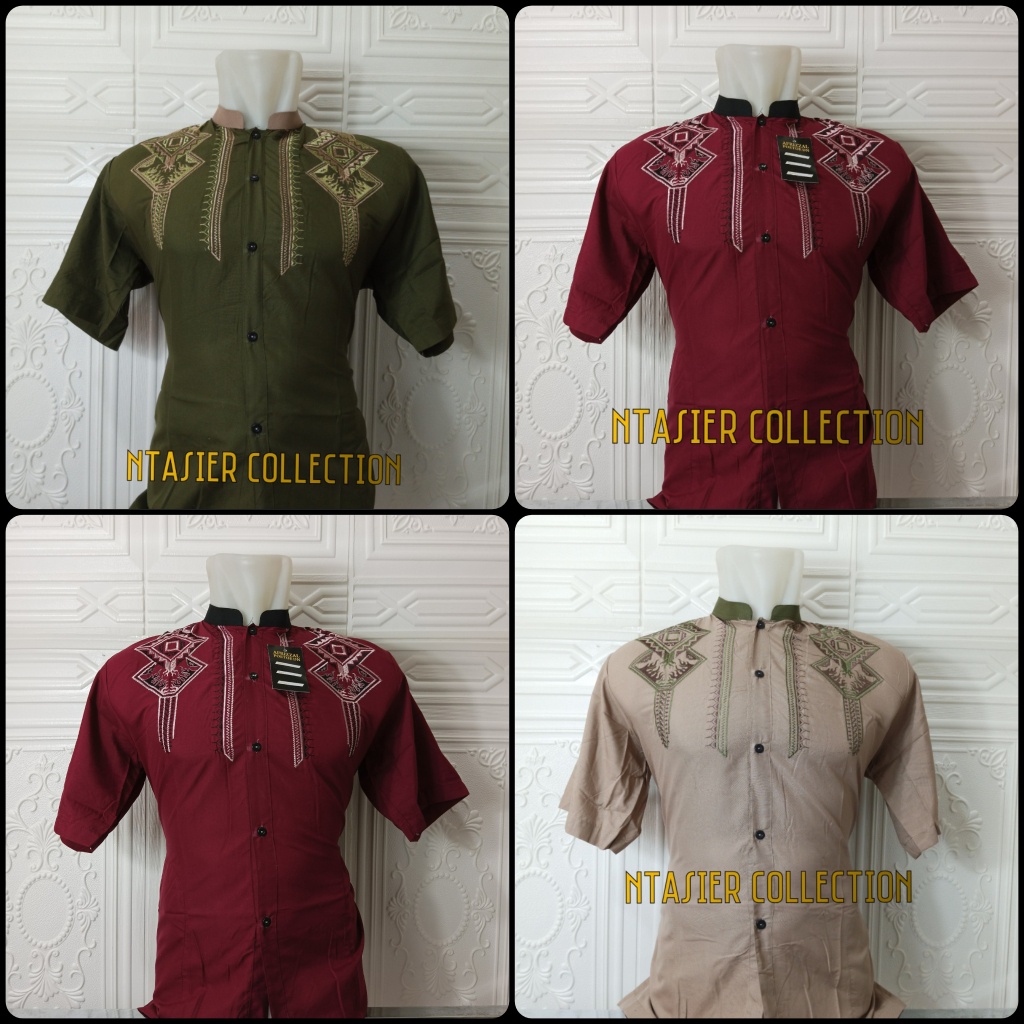 BAJU KOKO PRIA DEWASA BUSANA MUSLIM WARNA LENGAN PENDEK