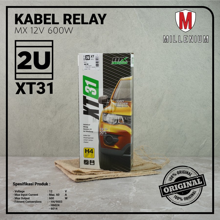 KABEL RELAY LAMPU H4 MOBIL MX XT SERIES UNTUK LAMPU UTAMA MOBIL 2 RELAY UNIVERSAL