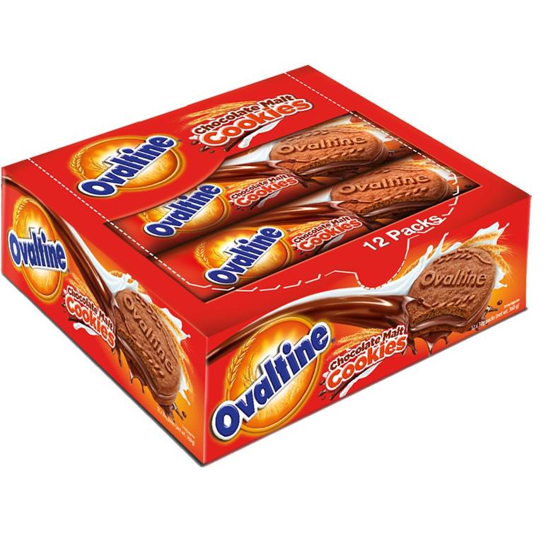 

(U>6W☎) Ovaltine Chocolate Malt Cookies Biskuit Cokelat 12 x 30 gr premium