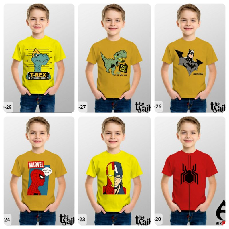 kaos distro anak umur 1-8 tahun motif superhero kualitas premium part 3