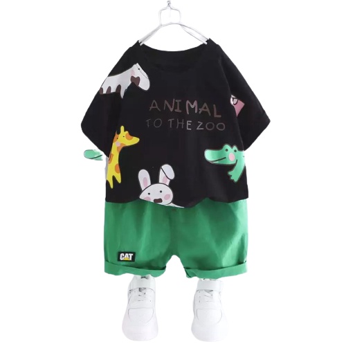 TokoMilkan - Setelan Anak Laki Laki ANIMAL ZOO KIDS | Setelan Anak Bahan Katun 30S