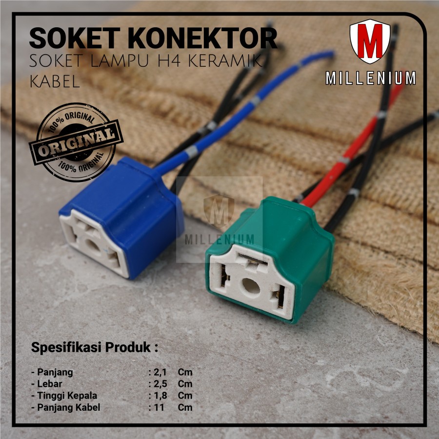 SOCKET SEAL BEAM CERAMIC - SOKET BOHLAM LAMPU H4 KERAMIK