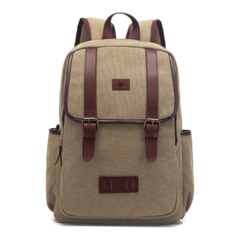 GHbag Klub New Arrival - Tas Ransel Kanvas Lisbon Norfolk Backpack Up to 15 inch - Tas Pria Tas Wanita Daypack