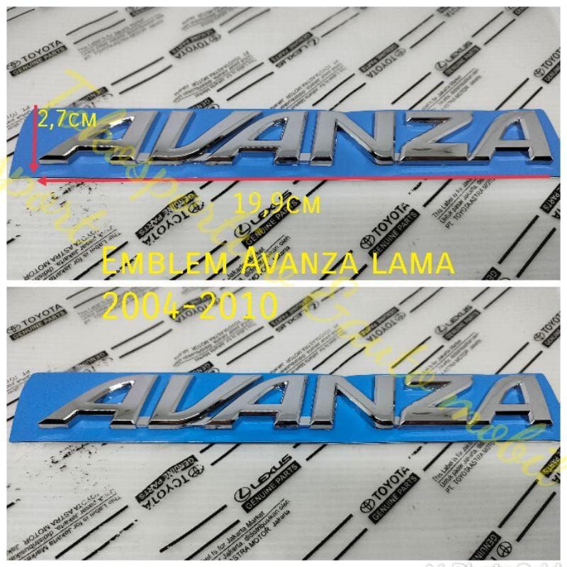 Emblem tulisan Logo Stiker huruf Toyota Avanza Lama 2004-2010 Chrome
