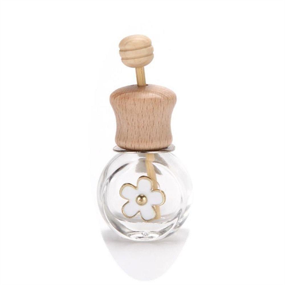 Lanfy Botol Parfum Mobil Dekorasi Mobil Botol Kaca Kosong Bening Daisy Flower Perfume Bottle Clip Fragrance Bottle