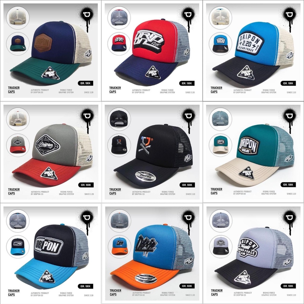 Drip On Topi Trucker Jaring Pria Distro Original DO028