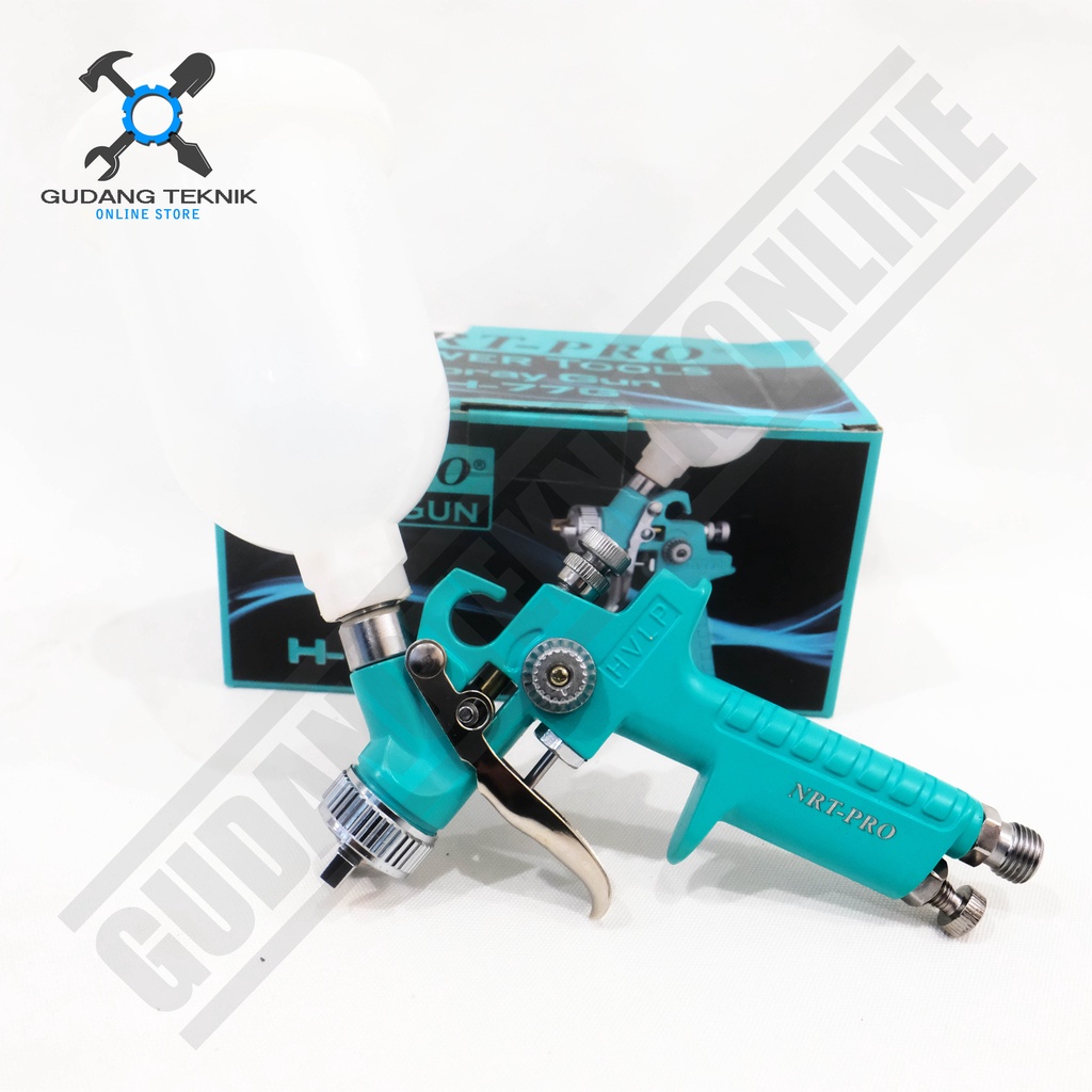 Spray Gun HVLP 400cc NRT PRO H77G / Spraygun Semprot Semprotan Cat H-77 Tabung Atas 400 cc NRT PRO H 77