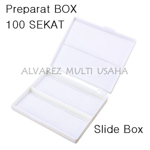 Preparat Box Isi 100 Sekat / Box Penyimpan Slide Kaca / Box Objek Glass / Box Slide