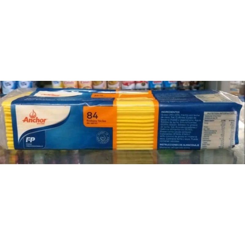 Cheddar Cheese Slice 1040 Gr / Keju Anchor Orange Slice isi 84 lembar