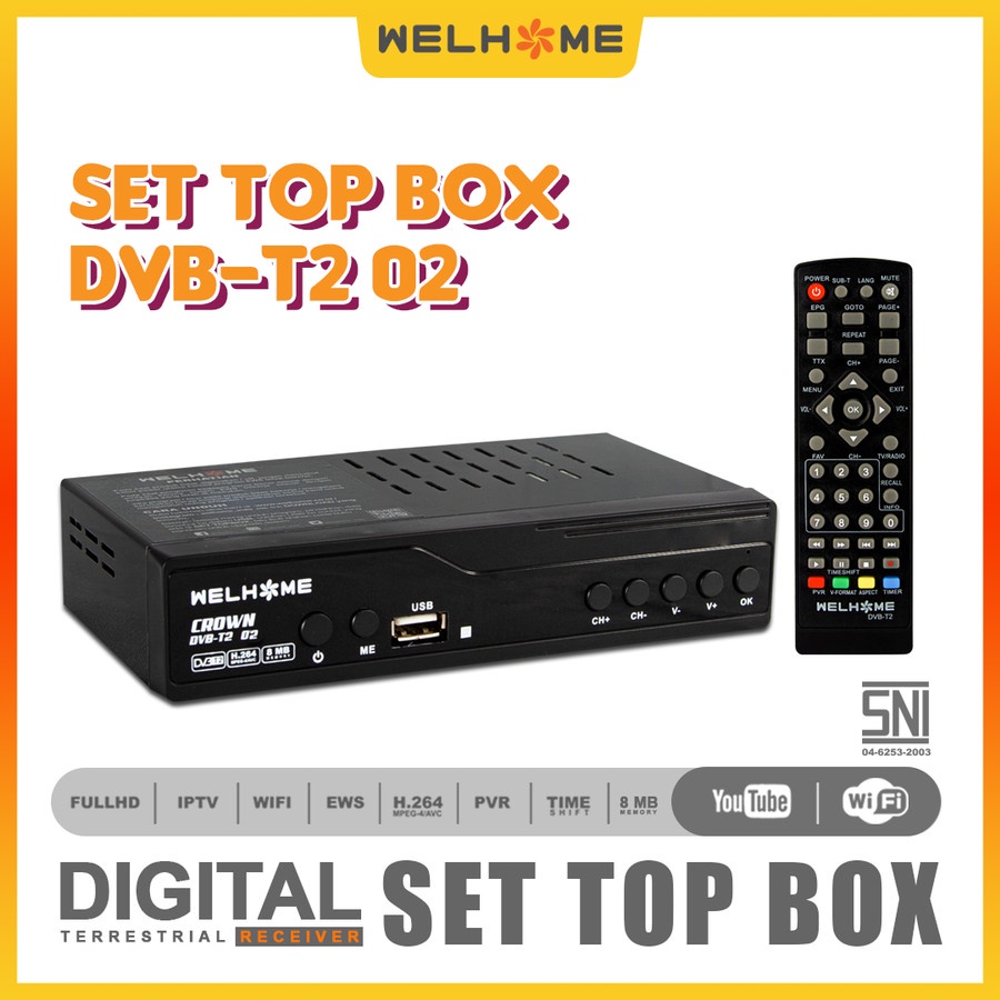 STB / SET TOP BOX WELHOME DVB-T2-02 Khusus Pembelian 1 Dus/Koli