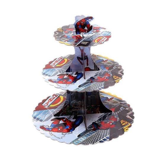 Standing Cake / Cake Tier / Tempat Kue Cup Cake Stand Karakter Spiderman