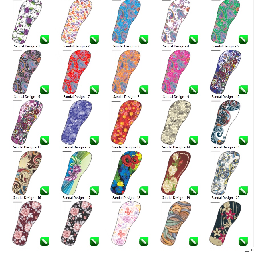 174 Sandal Design 14 LAYOUTS CorelDraw