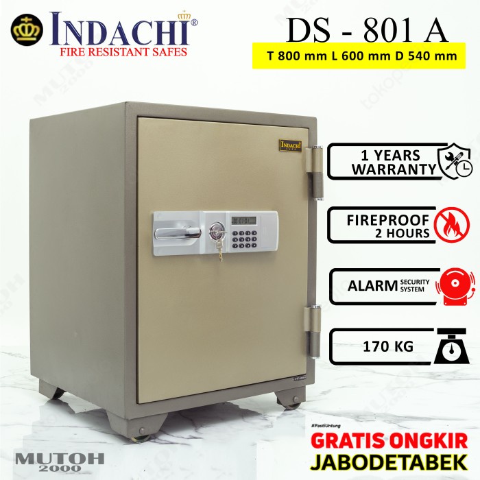 Brankas Brankas Brangkas Digital Indachi Ds-801 A Tahan Api Anti Maling