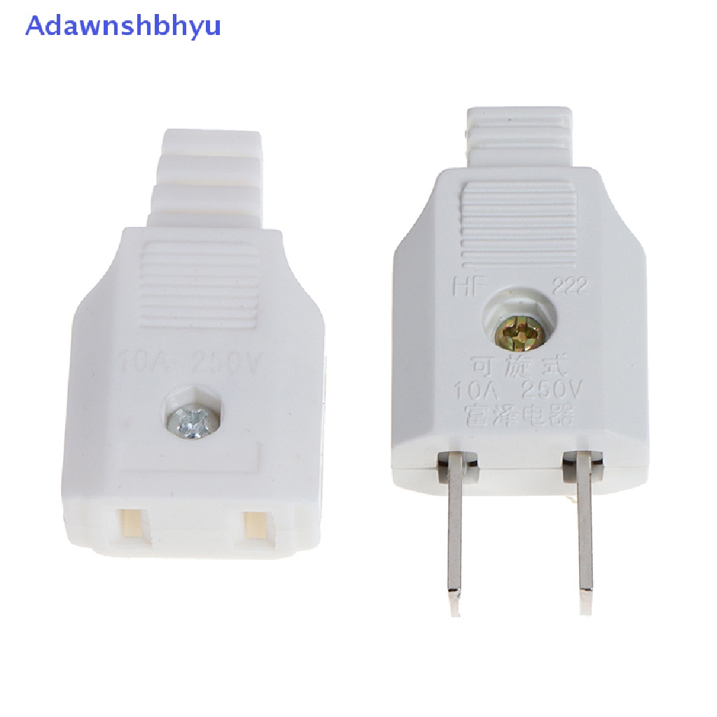 Adhyu US 2pin Gepeng AC Listrik Power Male Plug Female Socket Outlet Adaptor Kawat ID