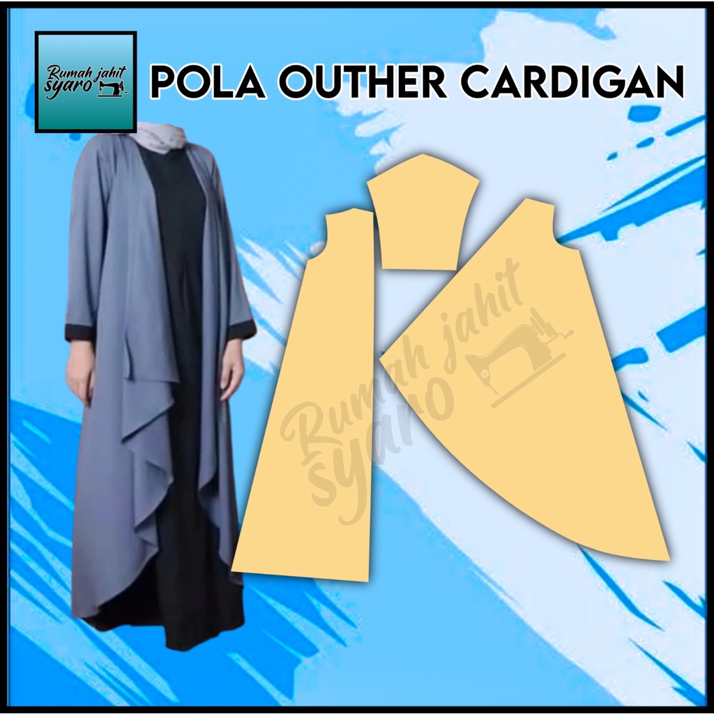 [ RJS35 ] Pola Instan Jiplak Baju Dress Gamis Tunik Pakaian Outer Cardigan Kimono Kondangan Panjang 